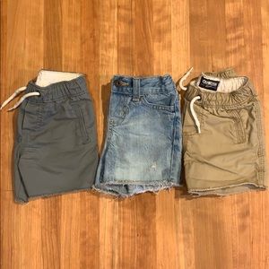 3 pairs OshKosh Infant Boys shorts. Size 6-9m.